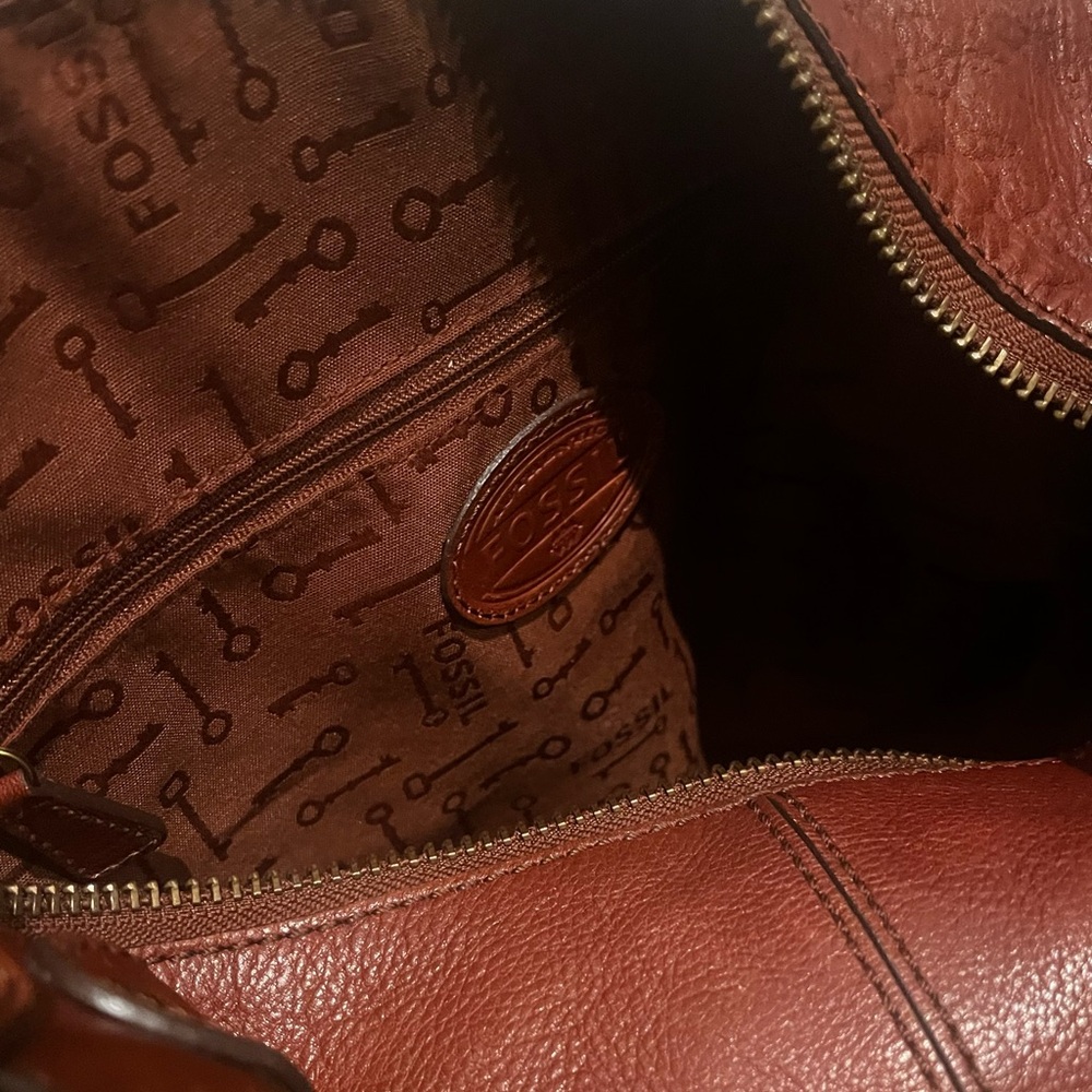 Vintage Fossil Maddox Brown Bucket Shoulder Bag - Picture 11 of 15